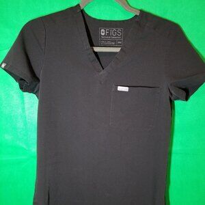 FIGS Size XXS Technical Collection Scrub Top Black FW1000 Nurse Medical Hospital